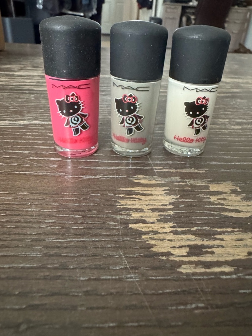 MAC x Hello Kitty Nail Polish Trio - Pink, Gray, Cream